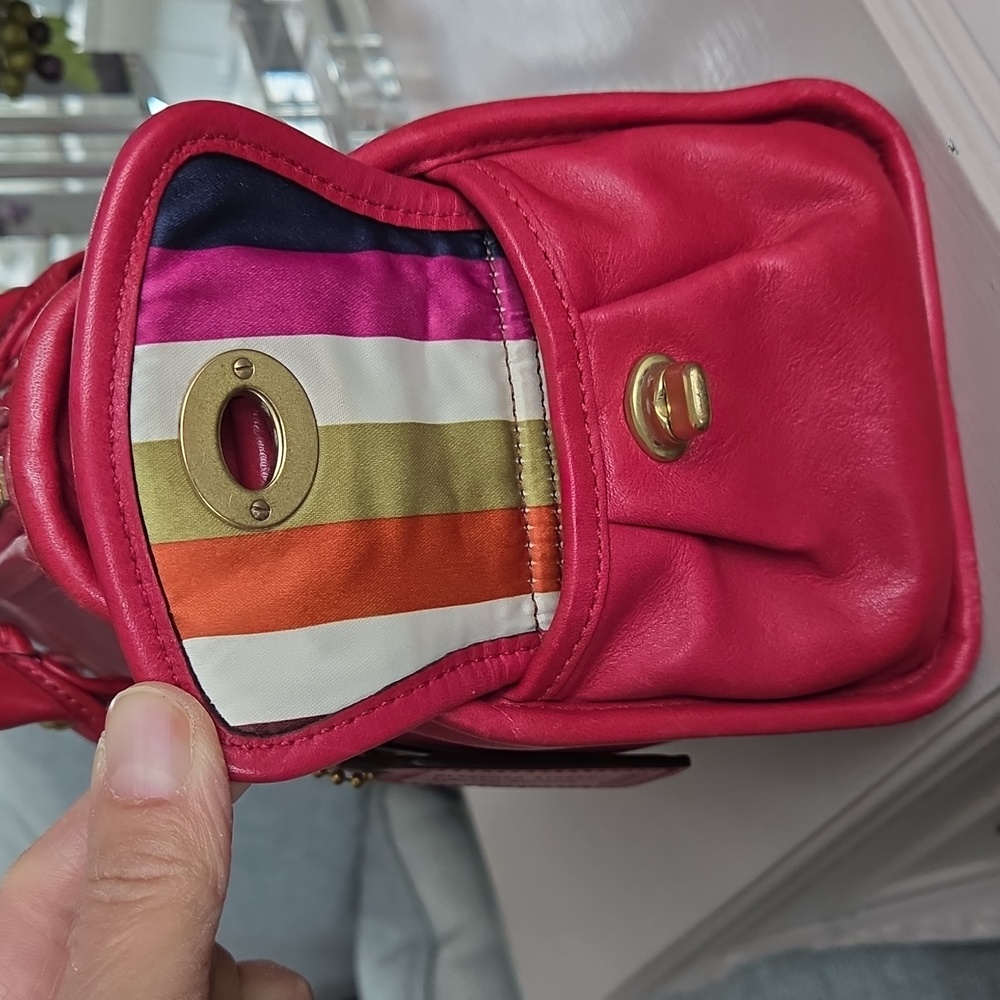 COACH Bleecker Street Limited Ed. Cranberry Barrett 65th Anniversary Leather Bag - Picture 5 of 17